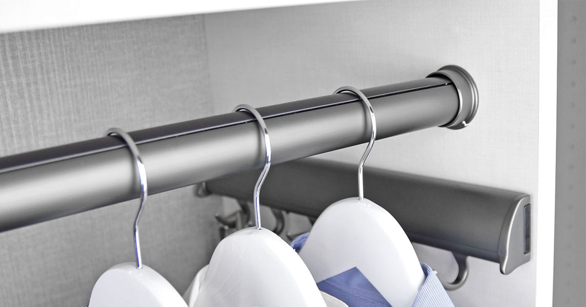 Custom closet hanging pole