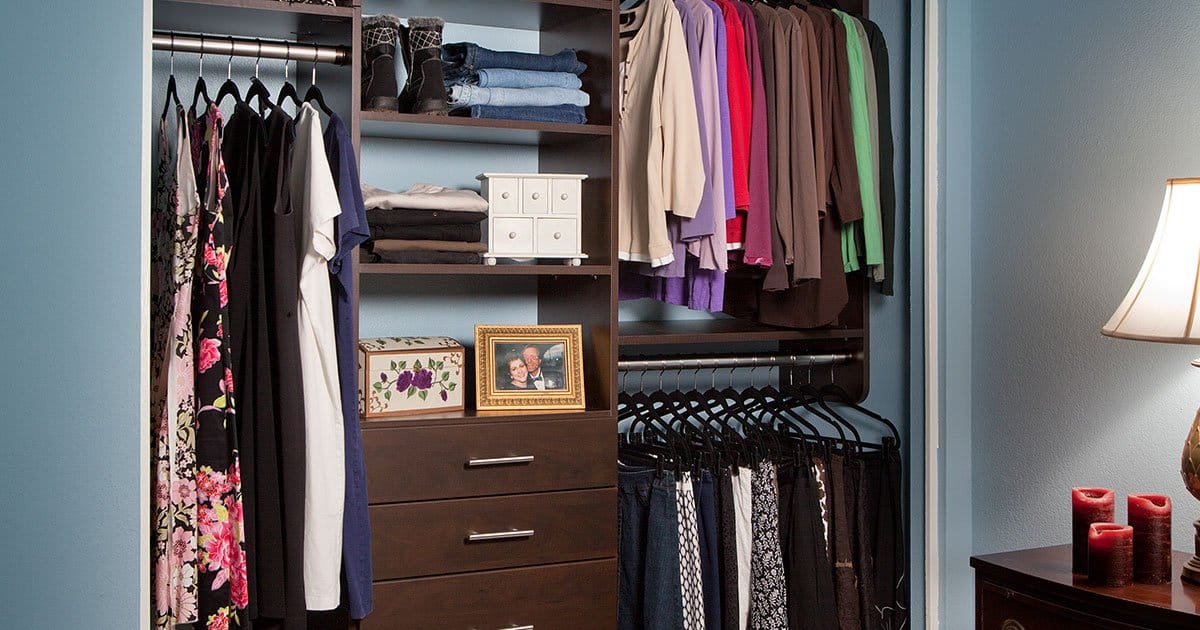 Guest room reach in closet system