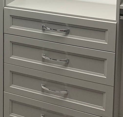 Allegra drawer fronts, chrome hardware