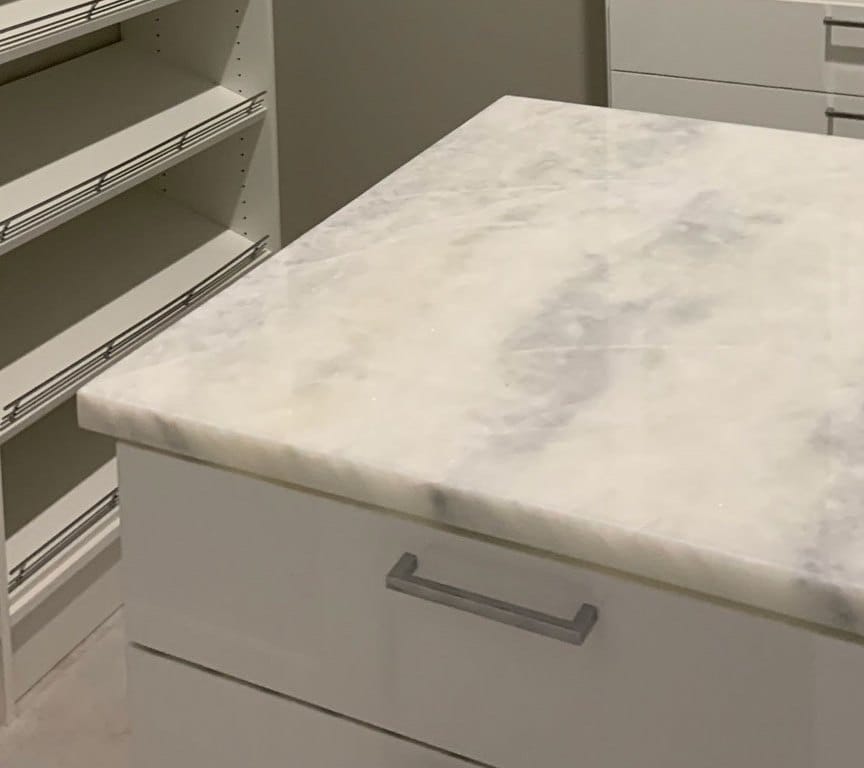 Marble-top island