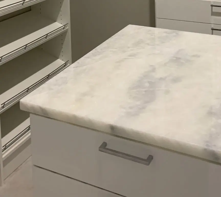 Marble-top island