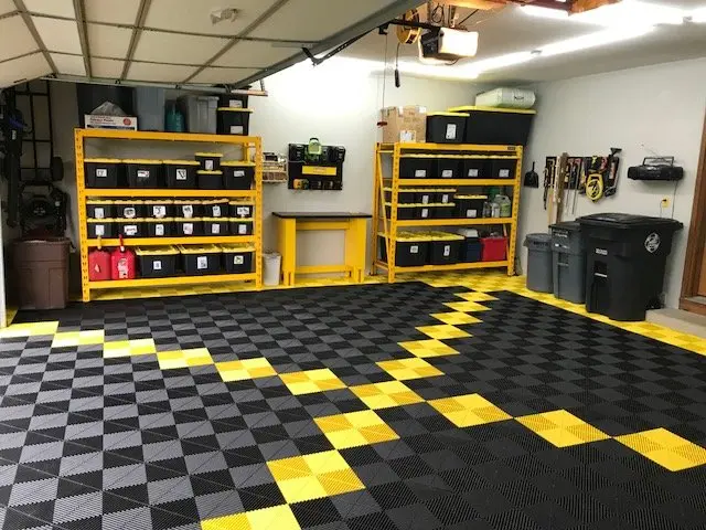 Black and Yellow Garage Floor Swisstrax Installation