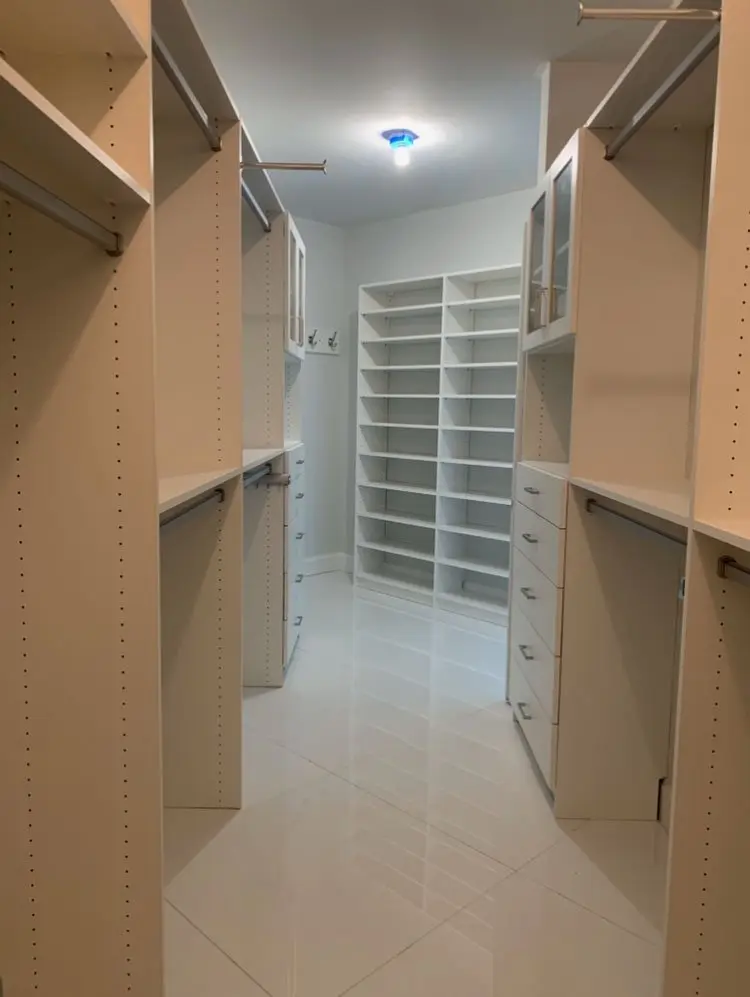 Long Angled Custom Closet His/Her Sides
