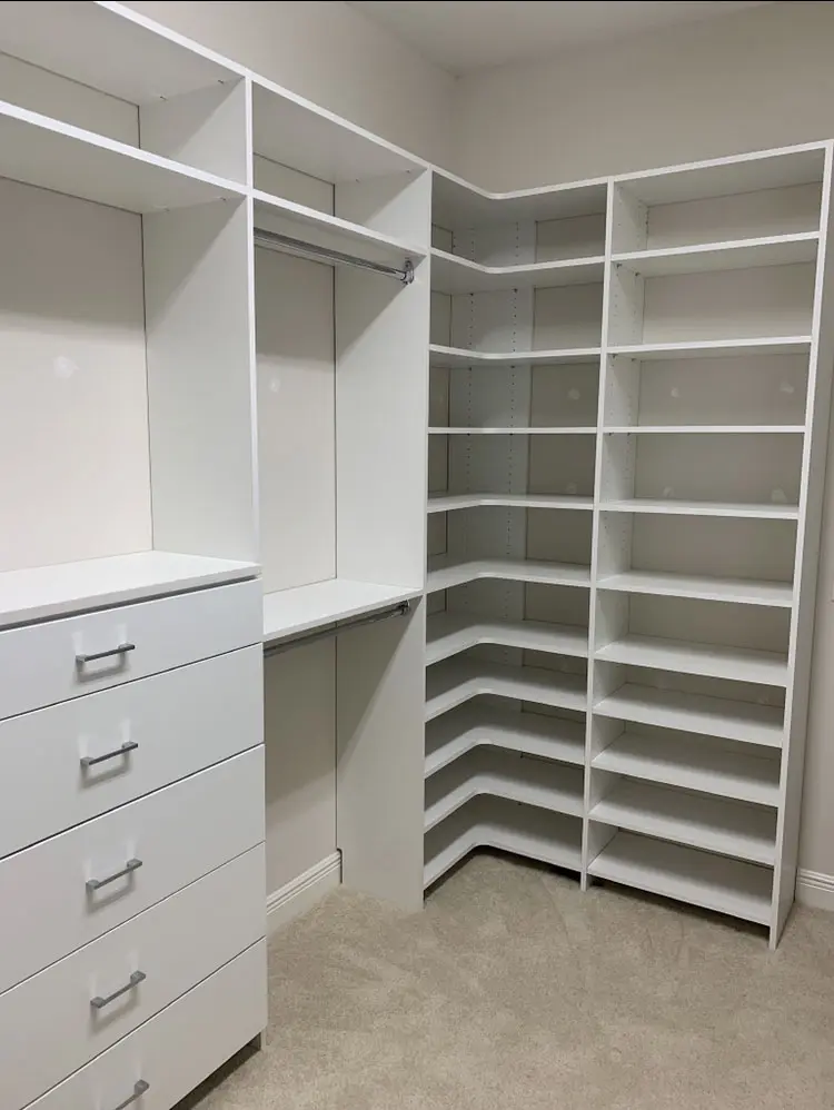 White Modern Style With Corner Hanging Sections (Some Before/during/after)